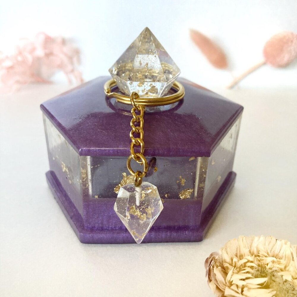 Handmade Resin Trinket box / Trinket Box with Lid - Picture 3 of 3
